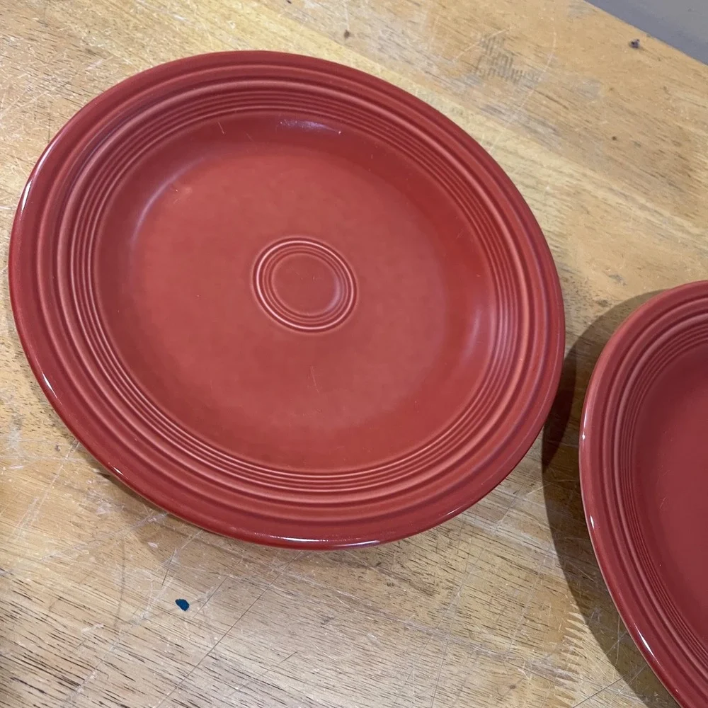 Fiesta Persimmon Dinner Plates‎ Set of 2 Art Deco MCM Homer Laughlin 10.5